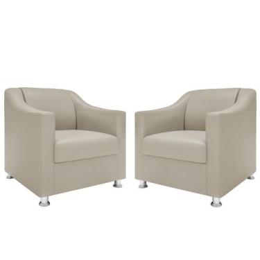 Imagem de Kit 2 Poltronas Killa Para Recepção Consultório Barbearia - Móveis Maf