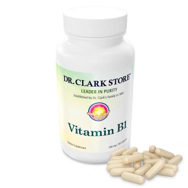Imagem de Dr. Clark Suplemento de vitamina B1, 500mg, 100 cápsulas-Unissex