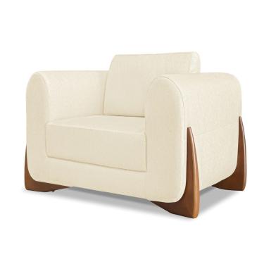 Imagem de Poltrona Sala De Estar Clarissa Linho Fibra Siliconada Preto D'Rossi