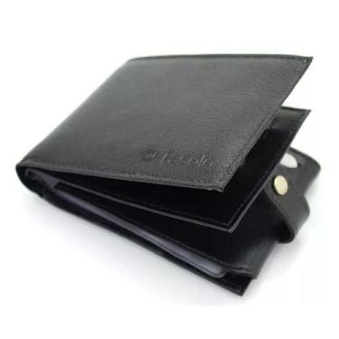 Imagem de Carteira Masculina Couro Fasolo Com Porta Cheques H015-033, Preto