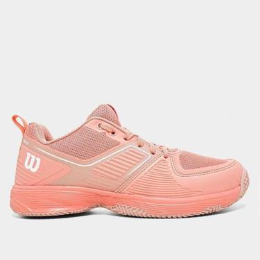 Imagem de Tênis Wilson Ace 3.0 Saibro Feminino, Laranja, Branco, 34