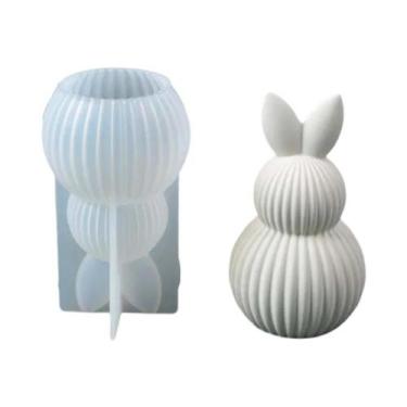 Imagem de Molde De Silicone 3D Para Páscoa: Ovo Listrado, Coelho, Abóbora E Padr