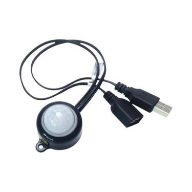 Imagem de Sensor De Movimento Infravermelho PIR Ajustável Com Conector USB DC 5V