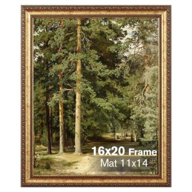 Imagem de Porta-retratos Splinterix 16x20 dourado vintage com vidro antirreflexo