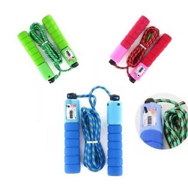 Imagem de Kit 6 Cordas De Pular Exercício Com Contador Exercício Funcional 2,60m