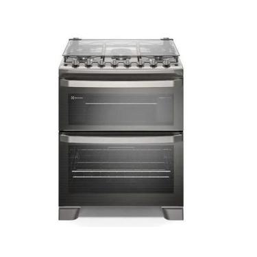 Imagem de Fogão 5 bocas Electrolux Cinza Experience com Duplo Forno, PerfectCook