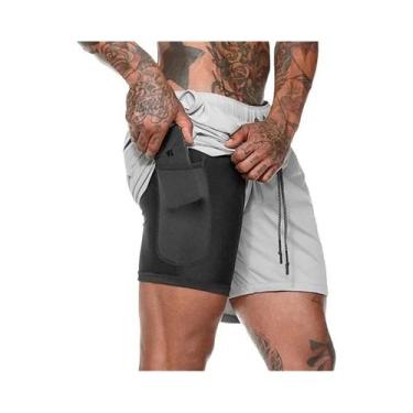 Imagem de Shorts De Corrida Masculinos 2 Em 1 De Secagem Rápida 2024, Shorts Esp