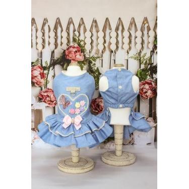 Imagem de Vestido Love Azul para cachorro e gato - Dudog Vest, PP