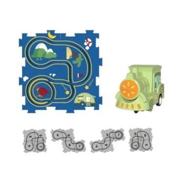 Imagem de Trem Elétrico Infantil De Quebra-Cabeça: Carro De Corrida Educacional 