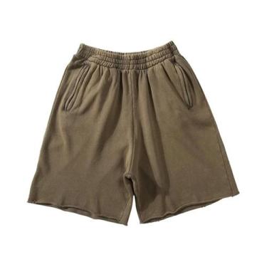 Imagem de Shorts De Algodão Grosso Para Corrida Masculinos, Calças De Fitness Pa