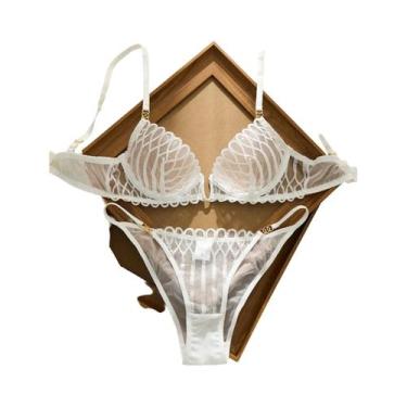 Imagem de Conjunto De Sutiã E Calcinha Transparente Estilo Francês Sexy Com Desi