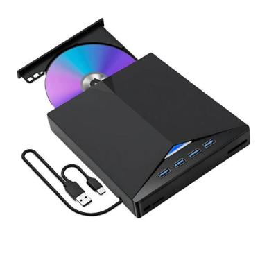 Imagem de Leitor Gravador Externo 7 in 1 Multiuso USB 3.0 Card SD DVD - F3