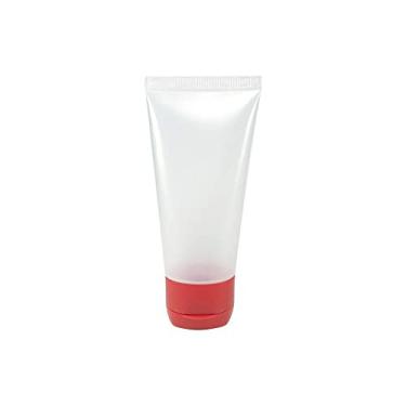 Imagem de Bisnaga Plástica Vazia Transparente 60ml C/Tampa Flip Top (20 Peças) Cor:Vermelho