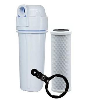 Imagem de VIROBAZAR Filtro Cavalete Caixa Dágua Carvão Ativado Prata Coloidal - Elimina excesso de cloro - Filtro de água para ponto de uso (POU) - 3/4" - 1 unidade