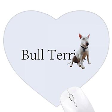 Imagem de Bull Terrier Aparência Cabelo Cachorro Coração Mousepad Tapete Borracha Jogo Escritório