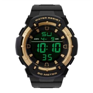 Imagem de Relógio esportivo masculino digital preto dourado tuguir tg124