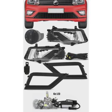 Imagem de Kit Farol de Milha Neblina Vw Gol Voyage Saveiro G7 G8 2017 Em Diante + Kit Lâmpada Super LED 6000K