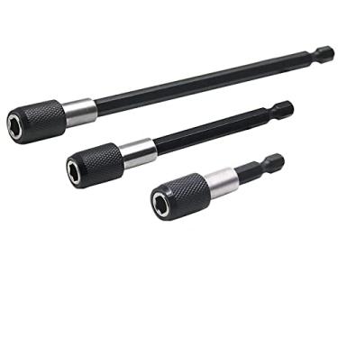 Imagem de Conjunto de chave de fenda hexagonal de 1/4 polegada suporte de chave de fenda de liberação rápida com barra de extensão de colar ajustável ferramenta de broca elétrica, 60mm 100mm 150mm