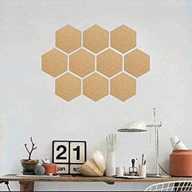 Imagem de KRASS 10 peças de feltro de placa de aviso, azulejos de feltro hexagonais coloridos quadro de avisos de avisos placa de feltro reutilizável, #7,30 * 26 cm (10 peças), Collector88