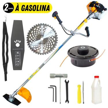 Imagem de Roçadeira Profissional Vulcan VR430S 2T 43cc 1,7hp Forte e Econômica com Faca de 2 Pontas + Disco de 40 Dentes Ideal Para Cortes Rápidos e Precisos