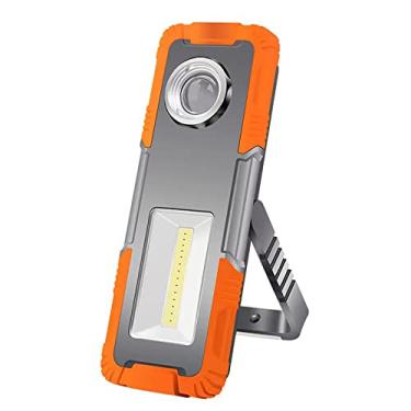 Imagem de Luz de trabalho LED, lanterna COB magnética portátil recarregável com 3 modos de iluminação, suporte giratório de 180° e gancho de 360°, lanterna de inspeção de LED para reparação de carros, acampamento, caminhadas, pesca