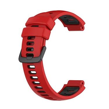 Imagem de Pulseiras NSmart compatível com Smartwatch Garmin Forerunner modelos 230 235 220 620 630 735 735XT - Nandos-Store (com chave para troca) (Vermelho com preto GT)