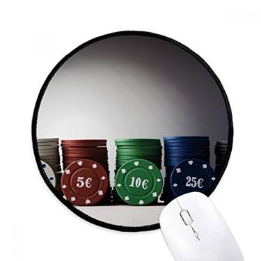 Imagem de DIYthinker Mouse Pad Jogo de Cartas Chip Foto Jogos Desktop Escritório Tapete Redondo para Computador