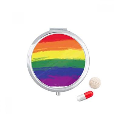 Imagem de Caixa de comprimidos de pintura lésbica gay arco-íris Stippling caixa de armazenamento de medicamentos dispensador de recipiente