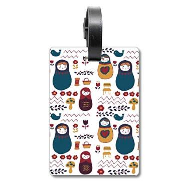 Imagem de Russia Dolls Pôster de flor Russa Matrioska Bolsa de mala Etiqueta Etiqueta Cartão de Bagagem Etiqueta de Scutcheon