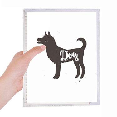 Imagem de Caderno de animal preto e branco para cachorro com folhas soltas e diário recarregável