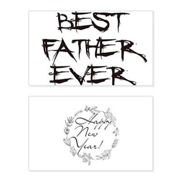 Imagem de Best Father Ever Dad Festival Citação Ano Novo Festival Cartão Bless Mensagem Presente