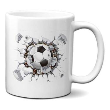Imagem de Caneca Bola De Futebol Quebrando Muro Presente Esportes