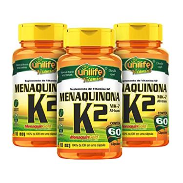 Imagem de Kit Vitamina K2 (Menaquinona) - 3 unidades de 60 Cápsulas - Unilife