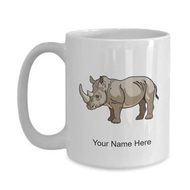 Imagem de Caneca personalizada de rinoceronte, xícara de café de rinoceronte, ideia de presente de rinoceronte, copo de rinoceronte personalizado, caneca de rinoceronte personalizada - caneca de café de 445 ml