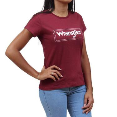 Imagem de Camiseta Feminina Original Wrangler Vinho 100% Algodão 33206