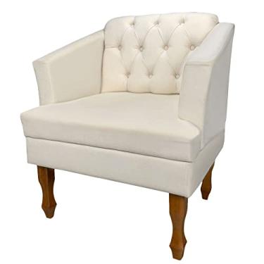 Imagem de Poltrona Estofada Decorativa Sala de Estar Quarto Escritório Consultório Leitura Safira (Suede bege)