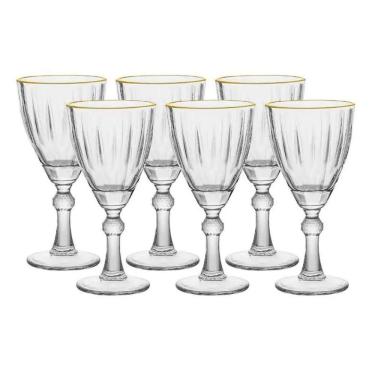 Imagem de Jogo 6 Taças Cristal Dominic com Borda Dourada 275ml