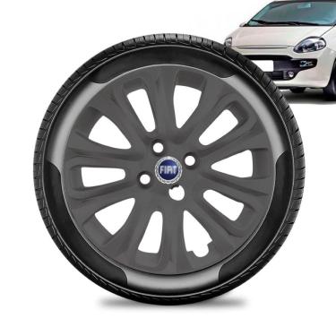 Imagem de Calota Fiat Punto aro 15 2015 a 16 Grafite Fosca Emb Azul