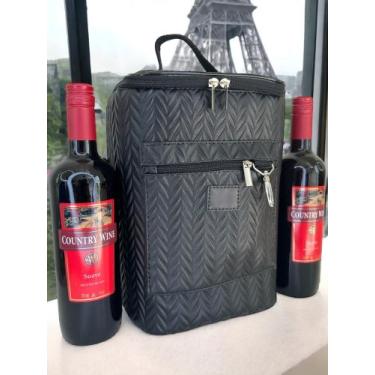 Imagem de Bolsa Para 4 Garrafas Porta Vinho Wine Bag Cooler Cerveja Gin Champanh