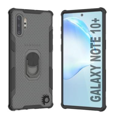 Imagem de PunkCase Capa para Galaxy Note 10 Plus [série Magnetix 2.0] Capa protetora transparente de TPU com suporte, suporte de anel e placa de metal para suporte magnético de telefone de carro para Galaxy Note10+ Plus (6,8 polegadas) [preto]