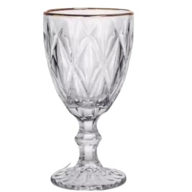 Imagem de Jogo Taças com Fio de Ouro Transparentes 6un 300ml Diamond
