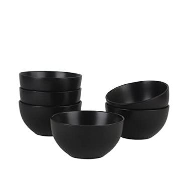 Imagem de 10 Strawberry Street Tigela de cereal Wazee Matte 14 cm/453.6 g, conjunto de 6, preta