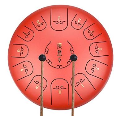 Imagem de Tambor de língua de aço 12 polegadas 13 notas tambor panela percussão instrumento de tambor de aço tambor handpan, tambor etéreo com bolsa de viagem, livro, marretas, palhetas de dedo (30 cm x 30 cm)