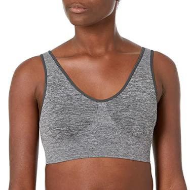 Imagem de Hanes Sutiã feminino sem fio, pulôver de cobertura total, sutiã de malha elástica, sutiã camiseta suave, Cinza-escuro mesclado, 3X-Large