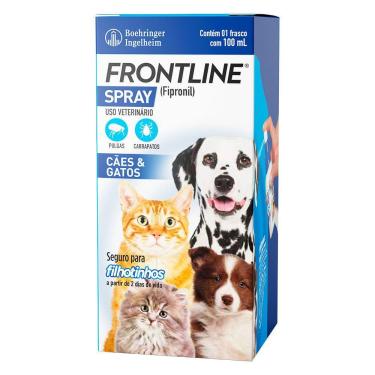 Imagem de Frontline Spray Antipulgas e Carrapatos Cães e Gatos 100ml