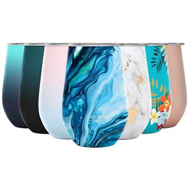 Imagem de Copo térmico Simple Modern Coleção Spirit, com tampa transparente, 355 ml, Ocean Geode