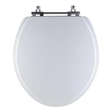 Imagem de Assento Sanitário Tampa de Vaso Branco Mdf Laqueado Oval Convencional Universal para Todas as Marcas