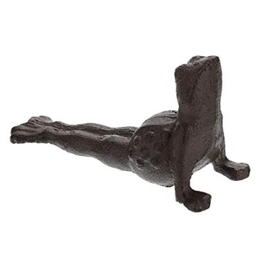 Imagem de Sumnacon Batente de porta de sapo fofo de ferro fundido – batente de porta de chão resistente evita perfuração, cunha de porta de ferro vintage para pátio, quintal, jardim, fazenda, casa, escritório, comercial