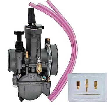 Imagem de Joygowe Carburador universal PWK de 34 mm com jato de força para motor de 200cc a 350cc todos os tipos de motocicletas de motocross quadriciclo quadriciclo ATV Dirt Bike (Preto)