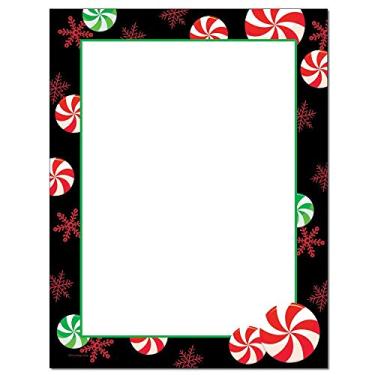 Imagem de Papel timbrado de Natal Peppermints para impressora a laser e jato de tinta (em preto, 100 folhas)
